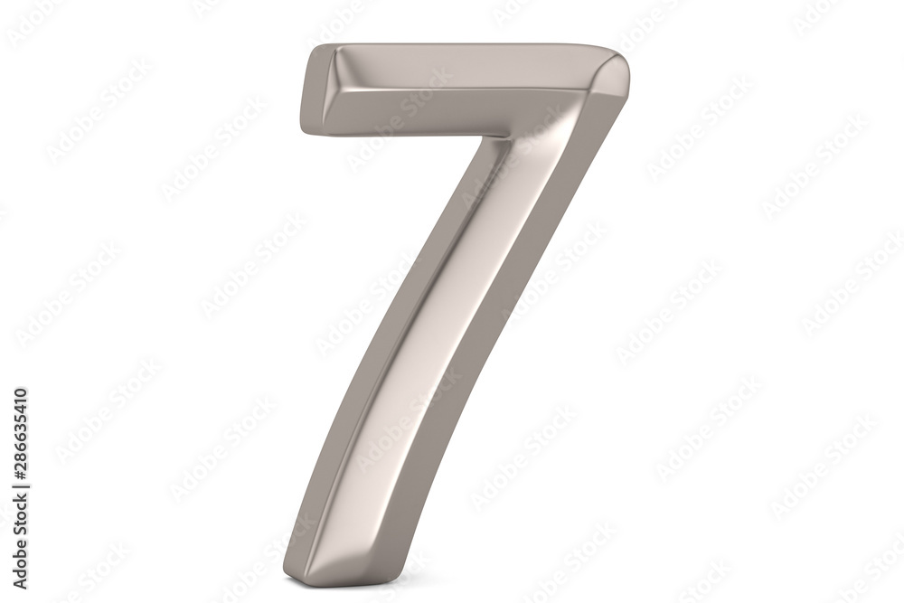 Steel 3D numeral isolated on white background. 3D illustration. Steel 3D numeral isolated on white background. 3D illustration.