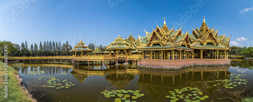 Temples in Ancient City Muang Boran in Bangkok Thailand © pierrick