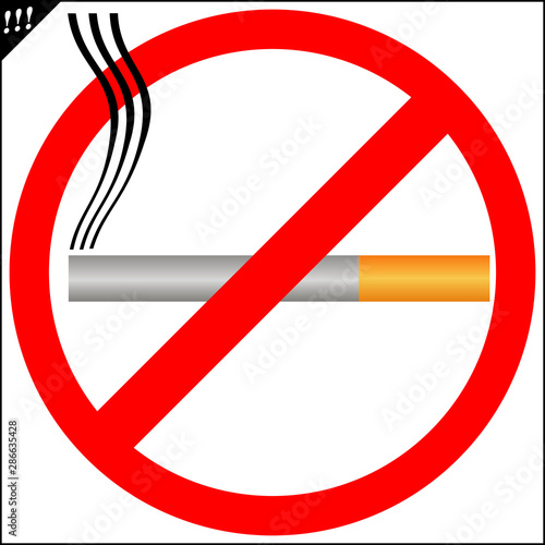 No smoking red circle stop sign