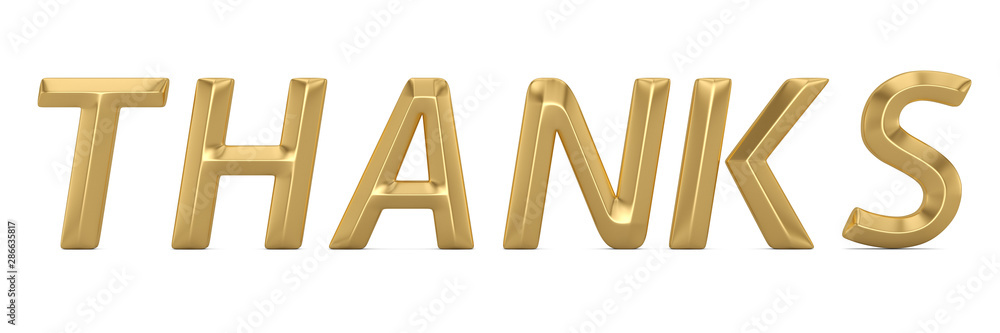 Thanks word 3D logo isolated on white background 3D illustration. Thanks word 3D logo isolated on white background 3D illustration.