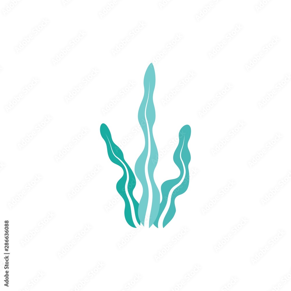 Seaweed logo template vector icon Seaweed logo template vector icon