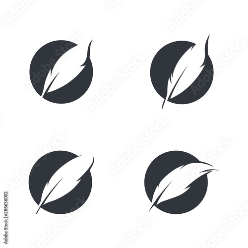 Feather logo vector icon