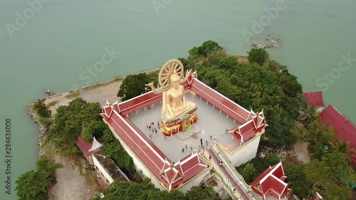 Big Buddha statue aerial view in Phuket, Thailand photo