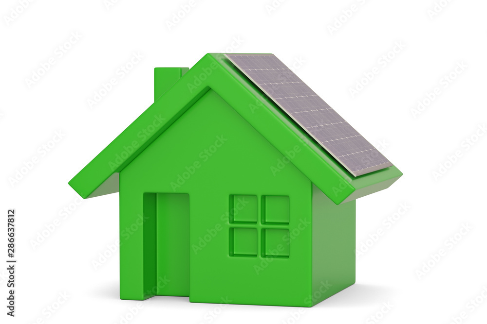 Green house ECO concept solar energy house isolated on white background, 3D illustration. Green house ECO concept solar energy house isolated on white background, 3D illustration.