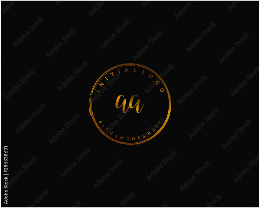 Fototapeta premium AA Initial handwriting logo vector 