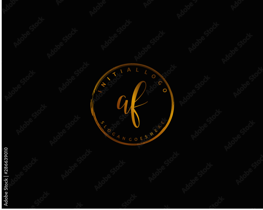 AF Initial handwriting logo vector AF Initial handwriting logo vector