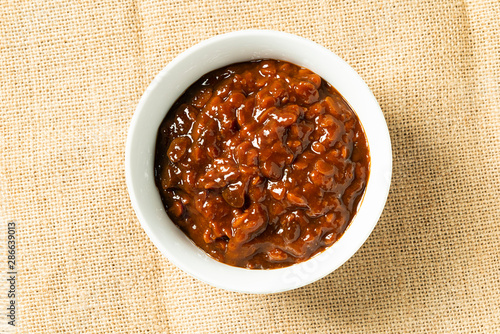 A delicious plate of Chinese soybean sauce