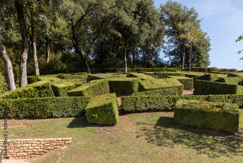   Topiary in the gardens of the Jardins de Marqueyssac in the Dordogne region of France