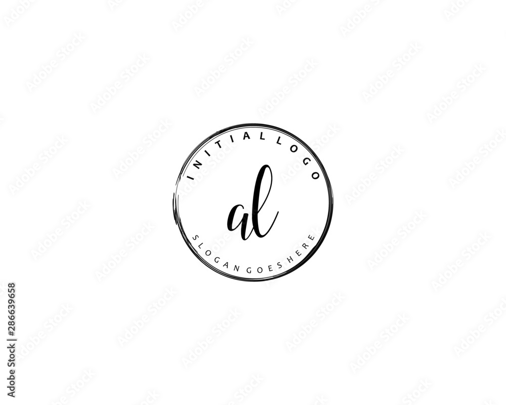 AL Initial handwriting logo vector AL Initial handwriting logo vector