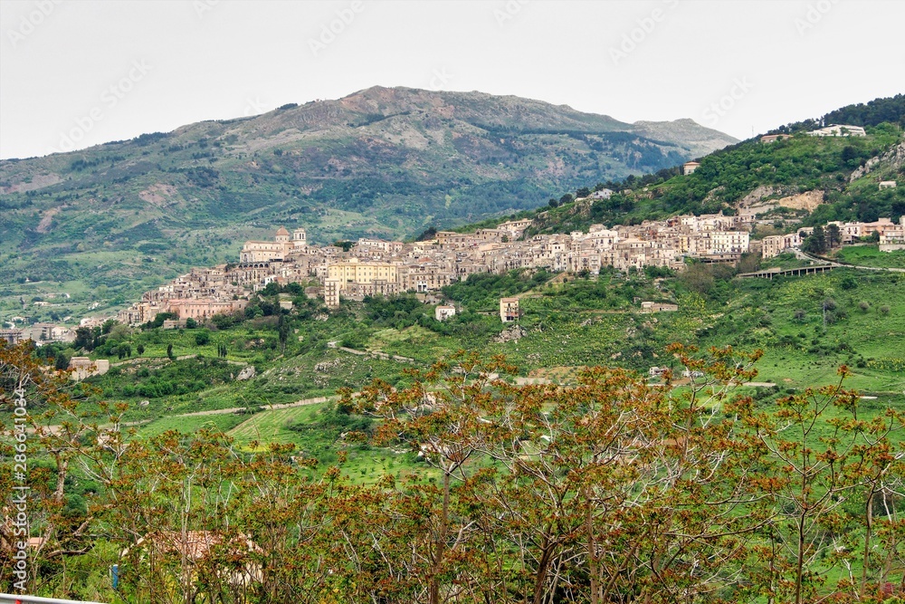 The hilltop village of Petralia Sottana in Sicily, Italy