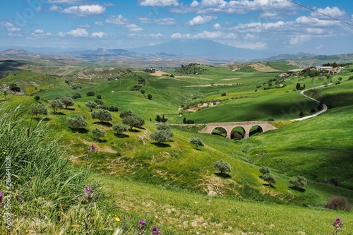 Obraz na plátně Landscape view near of Caltanissetta, Sicily, Italy, Europe