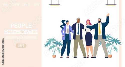 Businesspeople Communication Vector Web Banner