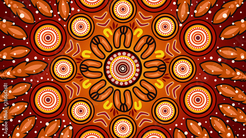Aboriginal dot art vector background