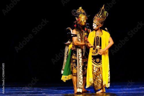 Tari Topeng Panji / Panji Traditional Dance. Traditional mask dance "Smara Dahana" from Malang, East Java, Indonesia.