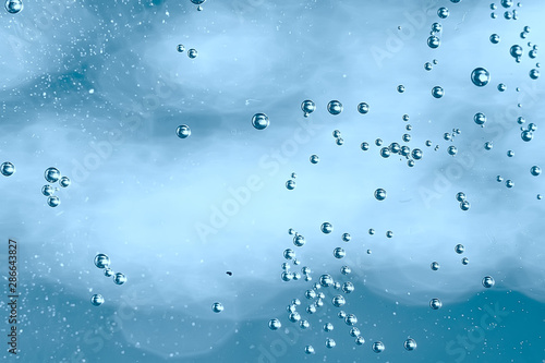 Wallpaper Mural air bubbles in water macro background / blue background abstract bubbles in water Torontodigital.ca