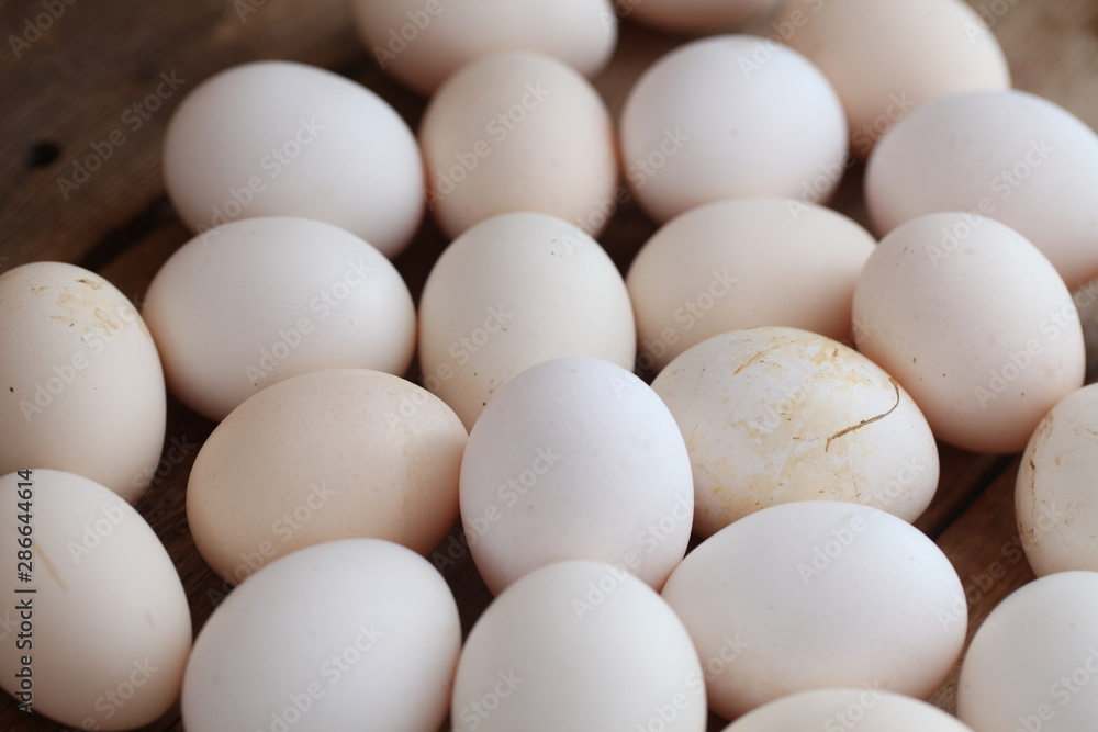 Fresh farm chicken eggs on the counter. Fresh farm chicken eggs on the counter.