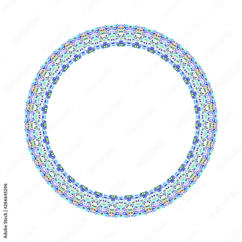 Isolated abstract mosaic wreath - circular ornamental geometrical vector element with geometric shapes Isolated abstract mosaic wreath - circular ornamental geometrical vector element with geometric shapes