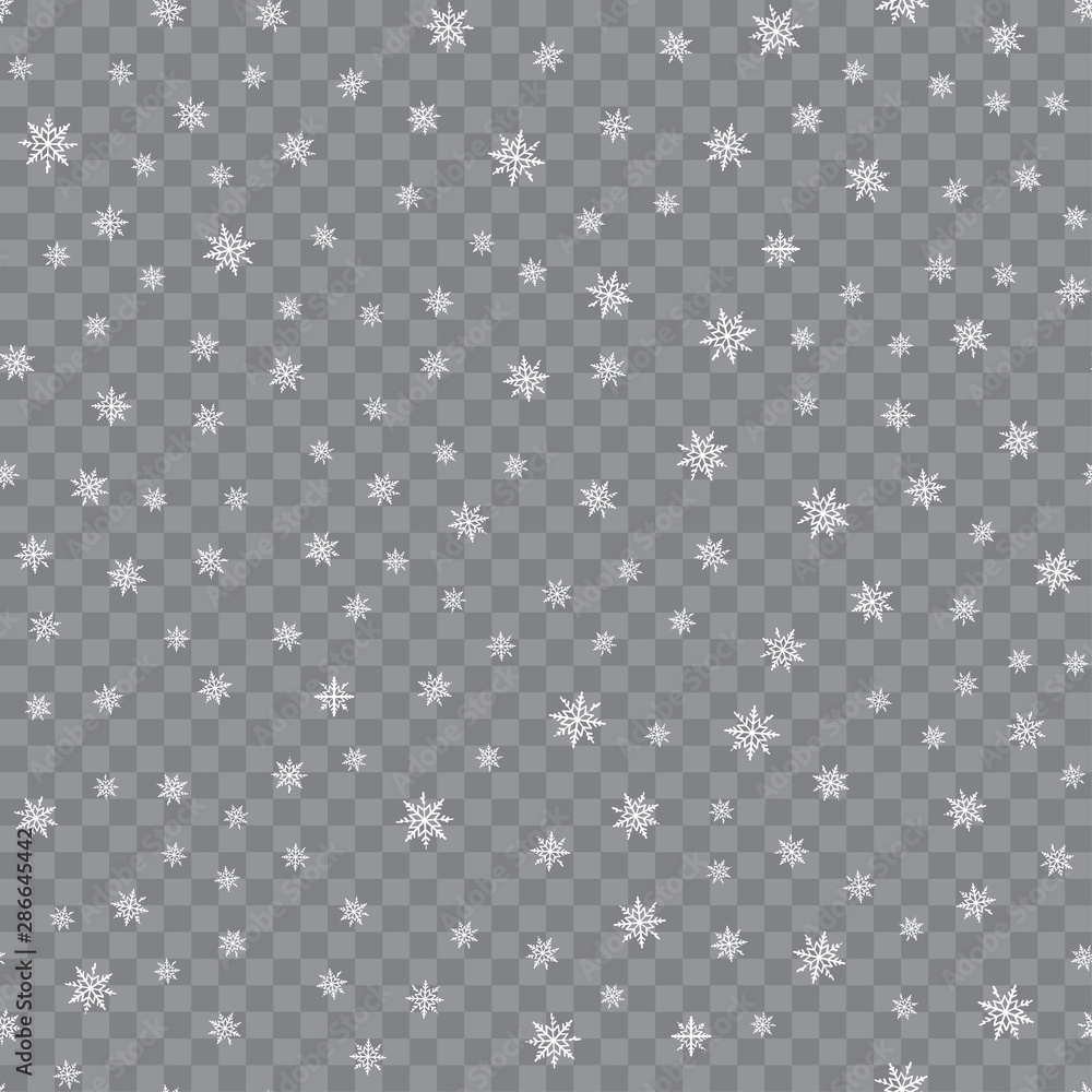 Seamless pattern with falling snow or snowflakes on transparent background. vector. Seamless pattern with falling snow or snowflakes on transparent background. vector.