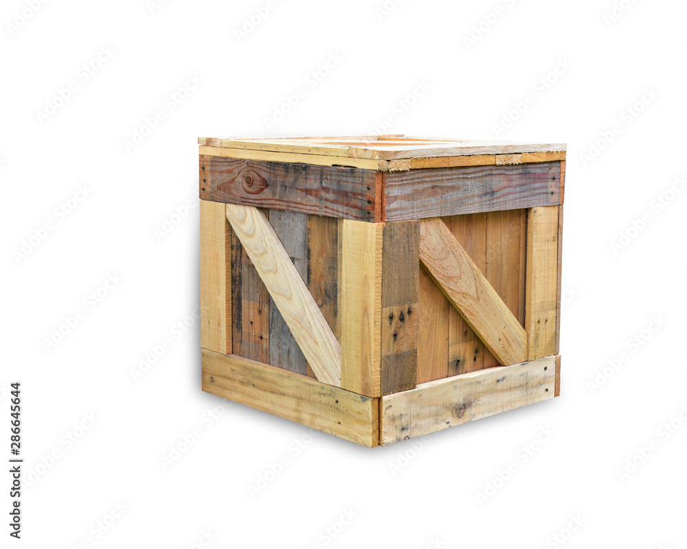 Wooden box for preventing damaged goods from transportation isolated on white background. This has clipping path. Wooden box for preventing damaged goods from transportation isolated on white background. This has clipping path.