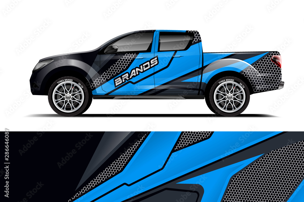Truck Wrap design for company, decal, wrap, and sticker. vector eps10 dekal Stock Vector Adobe