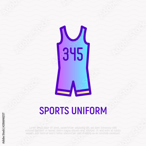 Sportswear for triathlon thin line icon. Sleeveless skinsuit. Modern vector illustration.