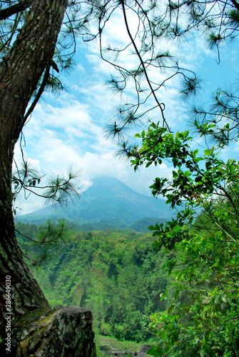 Merapi Volcano, view from Kali kuning, Yogyakarta, Indonesia.