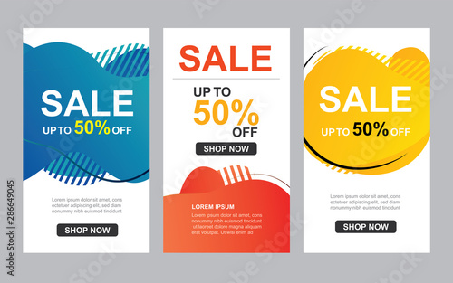 Modern liquid abstract set for sale banners template. Use for flyer  discount special offer design  promotion background.