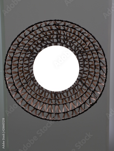 wicker brown lamp, abstract background