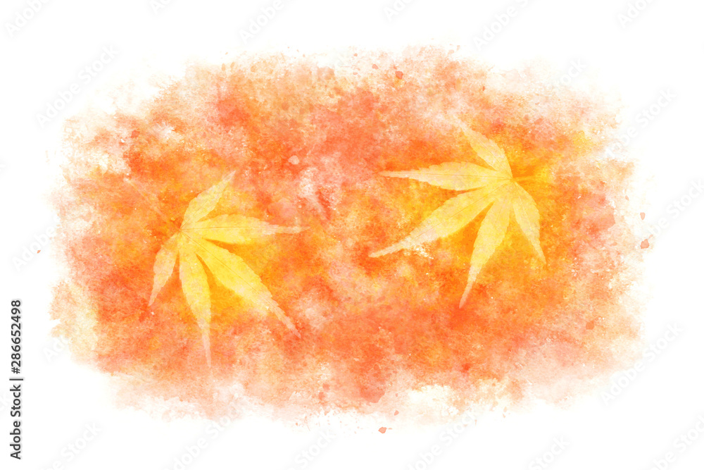 もみじ 紅葉 赤 秋 水彩 背景 Stock Vector Adobe Stock