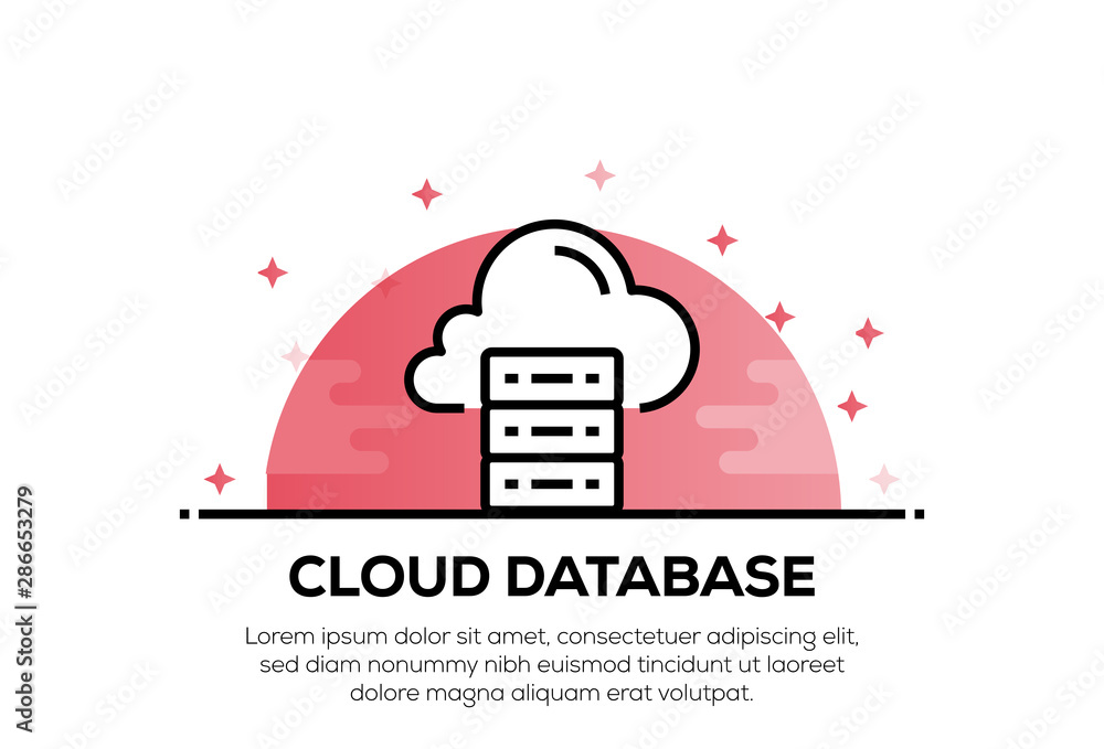 Naklejka premium CLOUD DATABASE ICON CONCEPT