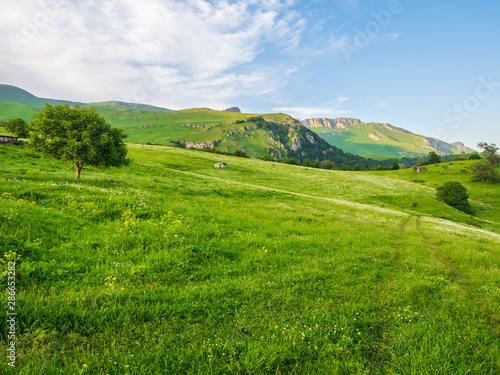 Beautiful calm summer evening in the mountains of South Caucasus