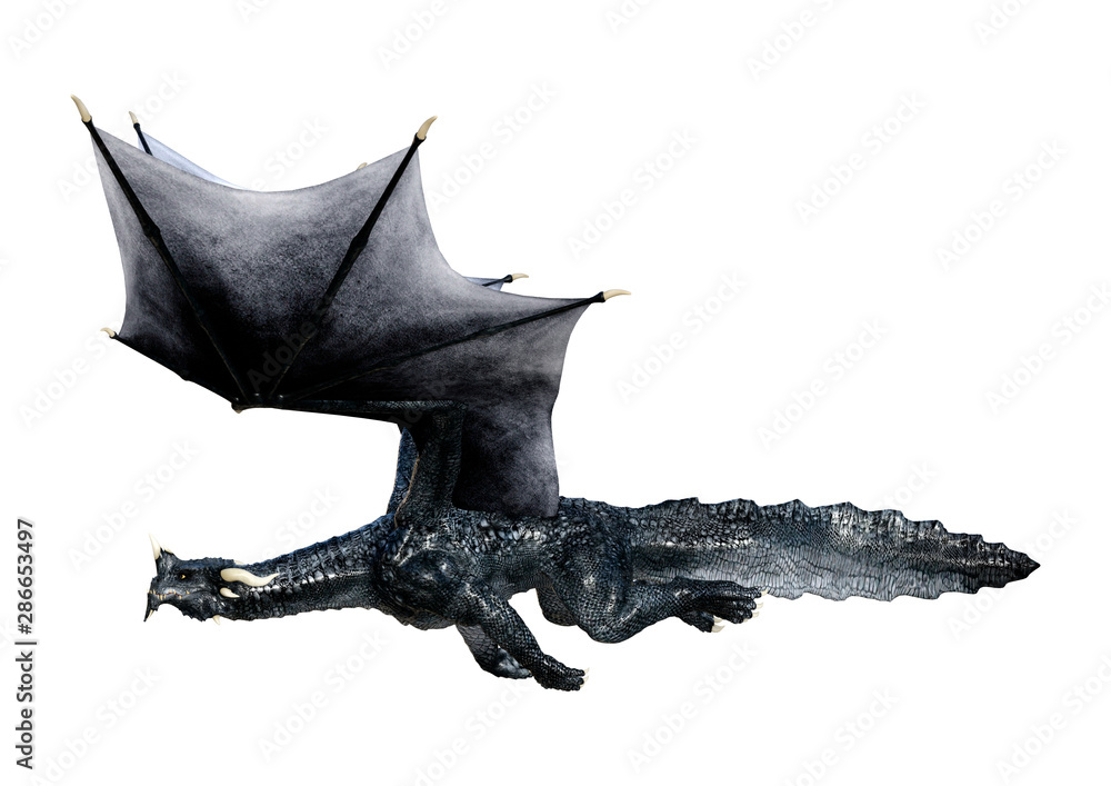 Fototapeta premium 3D Rendering Fairy Tale Dragon on White