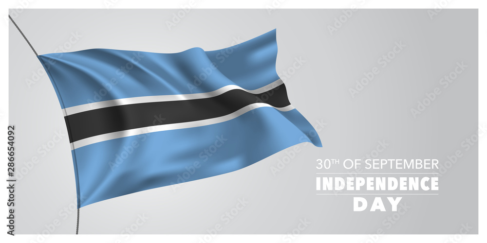 Botswana independence day greeting card, banner, horizontal vector illustration