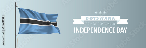 Botswana happy independence day greeting card, banner vector illustration