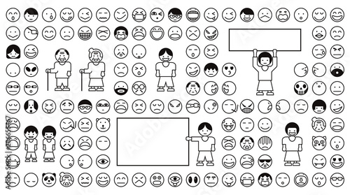 大勢の人とメッセージボード