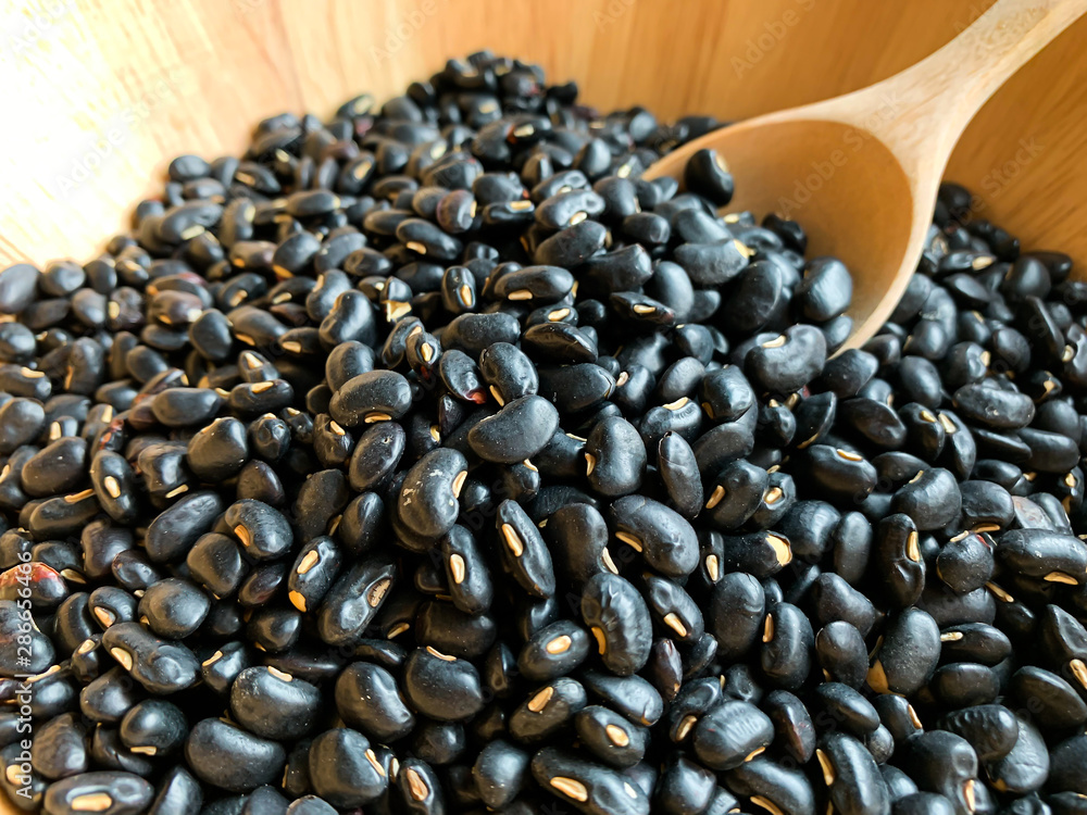 Closeup Black bean properties help to detoxify and nourish the kidneys