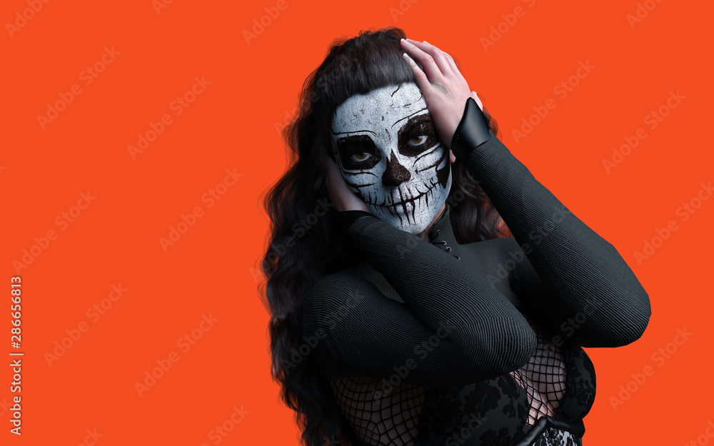 Halloween pumpkin or Jack-o'-lantern and scary ghost woman with clipping path. Halloween pumpkin or Jack-o'-lantern and scary ghost woman with clipping path.