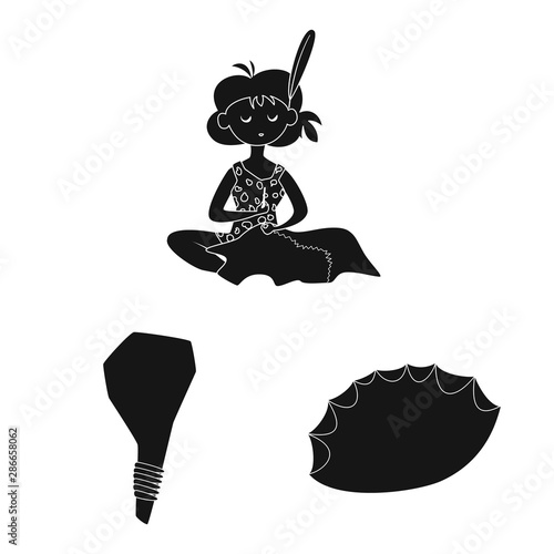 Vector design of sapiens and development symbol. Set of sapiens and age stock vector illustration.