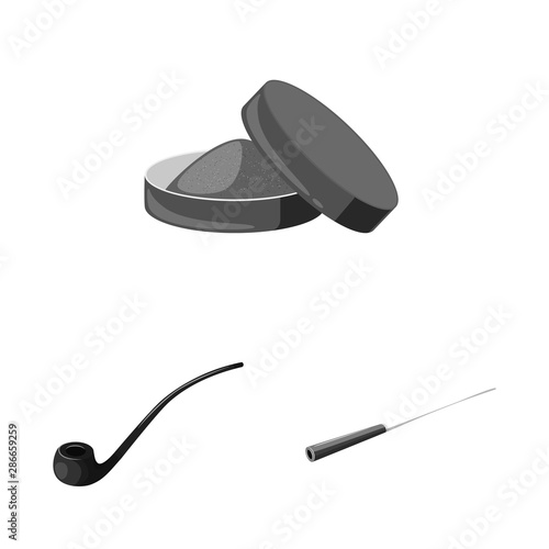 Vector illustration of health and nicotine symbol. Collection of health and statistics vector icon for stock.