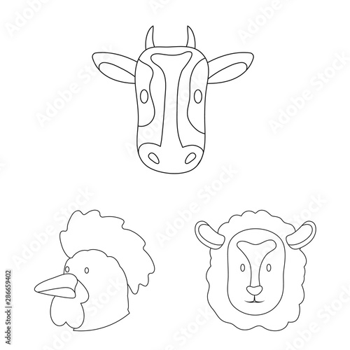 Vector illustration of food and homemade symbol. Set of food and homestead vector icon for stock.