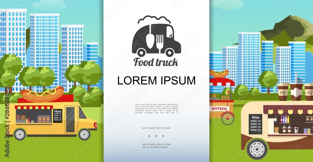 Flat Street Food Colorful Template