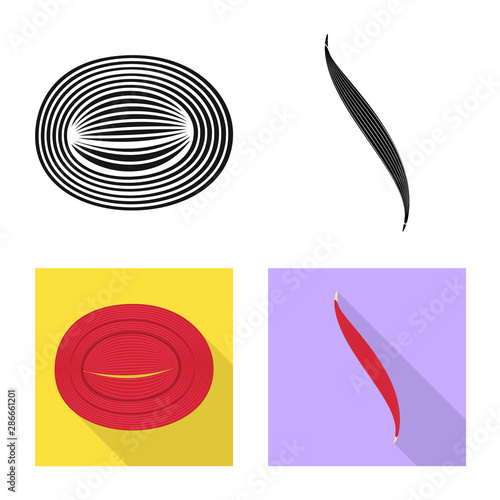 Vector illustration of fiber and muscular sign. Set of fiber and body vector icon for stock.