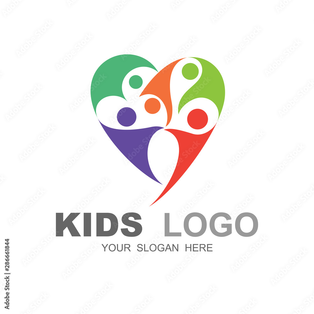 abstract family icon, together symbol, vector logo, love and charity icon, heart logo template abstract family icon, together symbol, vector logo, love and charity icon, heart logo template