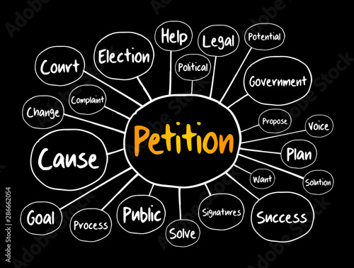 Petition mind map flowchart, social concept for presentations and reports