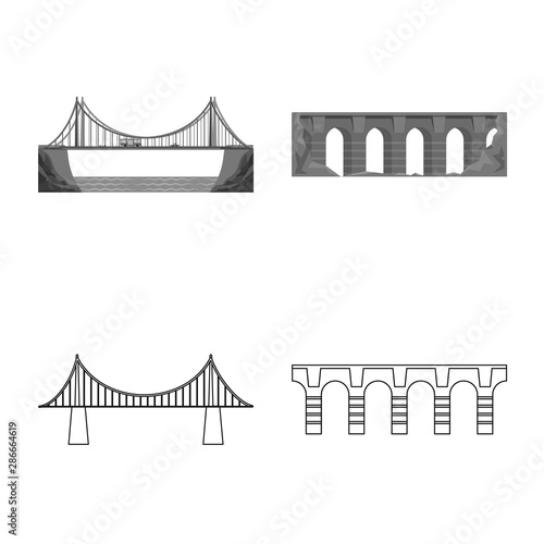 Vector illustration of connection and design symbol. Collection of connection and side stock vector illustration.