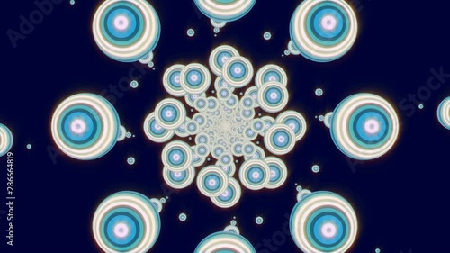 Futuristic, symmetric, shiny, forms. Future, fantasy background. Meditation, esoteric, glowing, relaxation, mandala. Music, concert, dj, dancing, animation.