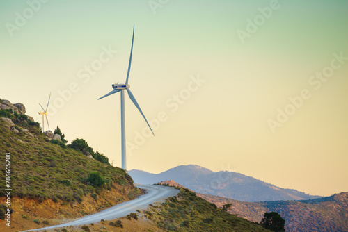 Windmill on Greek hills