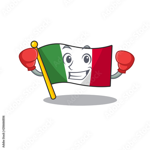 Boxing flag italy with the character shape
