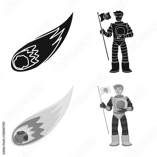 Isolated object of astronomy and technology logo. Collection of astronomy and sky stock vector illustration.