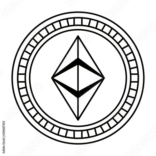 Isolated ethereum coin vector design